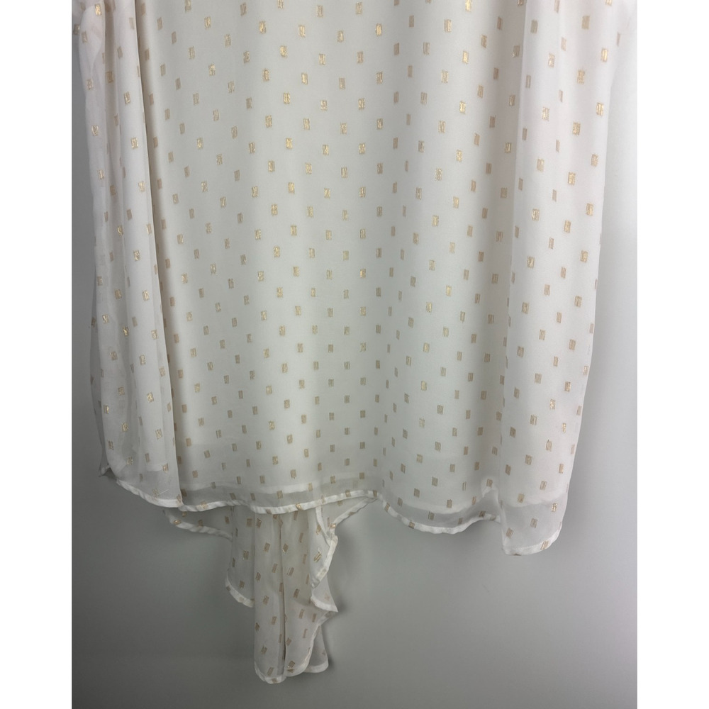 Melissa McCarthy Sleeveless Tunic Top Overlay Blouse White Gold Plus Size 3X - Picture 11 of 16